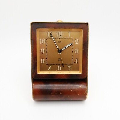 Jaeger-LeCoultre 2 Days Brown Folding Alarm Desk Travel Clock