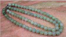 7mm Green Yellow 100 A JADE JADEITE Bead Beads Necklace 20 inches