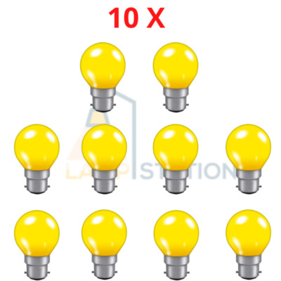 10x Bernstein Crompton farbglasiert rund 15W B22 BC Dekor Party Glühbirne Lampe