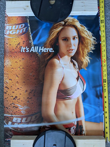 VTG ORIGINAL 28 X 20 2005 BUD LIGHT BEER POSTER ITS ALL HERE MODEL BUDWEISER