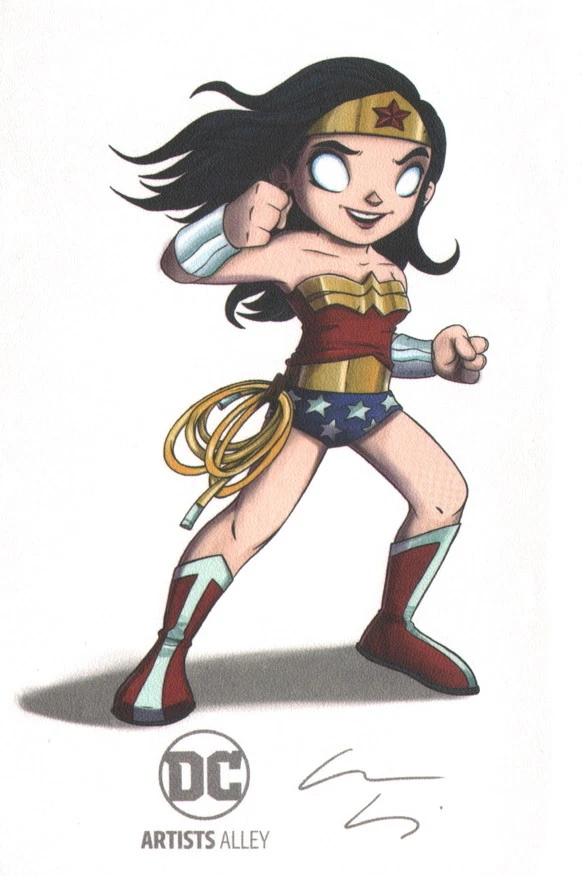 SIGNED Wonder Woman DC Collectibles Artist Alley Chris Uminga Vinyl Figure Print - Image 4 of 4