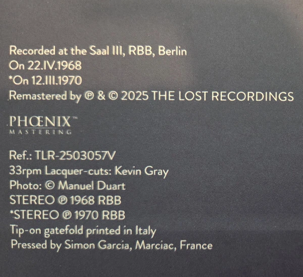 THE LOST RECORDINGS TLR-2503057 ALICIA DE LARROCHA UNRELEASED BERLIN RECORDINGS - Bild 4 von 4