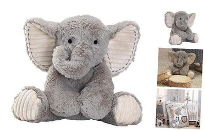  Jungle Safari Gray Plush Elephant Stuffed Animal Toy Plushie - Jett 