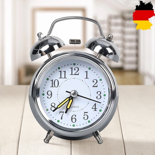 Doppelglockenwecker mit Nachtlicht Lauter Alarm 3 Zoll DE