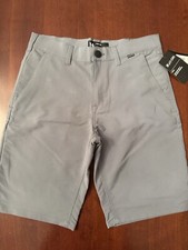 Hurley H20-Dri Shorts Boys Size 16 Cool Grey 10" inseam NWT Golf