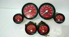 Smiths 85 mm speedo tacho and 52 mm etg kit temp oil volt fuel replica red face