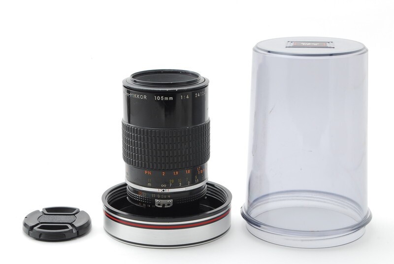 Exc3+ w/Case] Nikon Ai-s Micro Nikkor 105mm f/4 MF Macro Lens