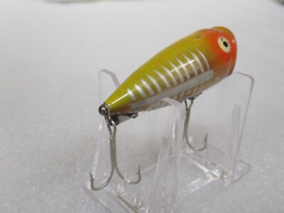 Vintage Heddon Chugger Jr Yellow Shore 2-1/4