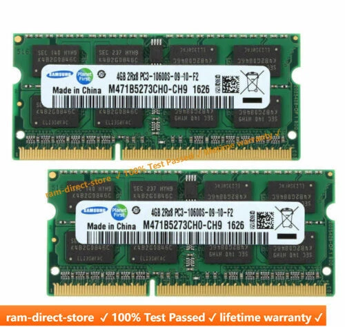 Samsung DDR3 1333Mhz 16GB 8GB 4GB 2Rx8 PC3-10600S SODIMM Laptop Memory RAM - Imagen 1 de 11