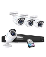 H.265+ Full 1080p Home Security Camera System Outdoor Indoor, 5MP-Lite CCTV D...