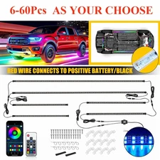 6-60 Double Row LED RGB Dream Lights Strips Neon Underglow Lamps APP Remote IP68