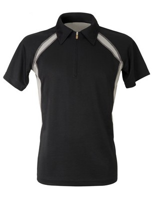 Herren Sport Poloshirt Coolplus  Fiber mit Zipper kurzarm atmungsaktiv  
