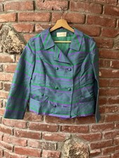 Vintage 60s 70s Saks Fifth Avenue Mod Go Go Striped Jacket Size M/S Distressed