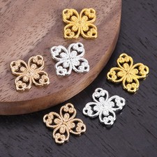 10pcs Cross Flower Shape 12mm Metal Connectors Bails For Jewelry Making
