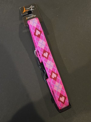 Lupine Pet Collar New With Tag 9 To 14 Inches In Length  Pink With Hearts (D48)