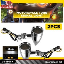 2PCS LED Turn Signal Light Bullet Motorcycle Blinker Indicator For Honda Chrome