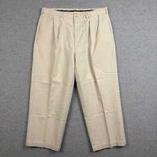 Polo Ralph Lauren Andrew Pant Mens 38x32 Beige Khaki Pleated Chinos Cotton 90s