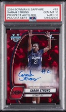 2024 BOWMAN UNIVERSITY CHROME SAPPHIRE #62 SARAH STRONG 3/5 PSA 10 AUTO 10