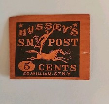 Rjkstamps US Local Stamp Hussey's S.M. Post 5 Cent Stamp Some Original Gum Hinge