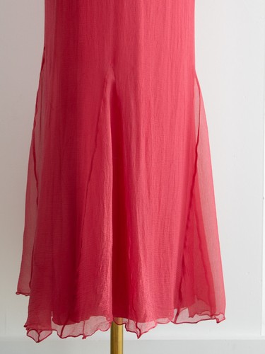 Christian Dior By John Galliano 2000s Watermelon Pink Ruched Silk Dress - Picture 6 of 14