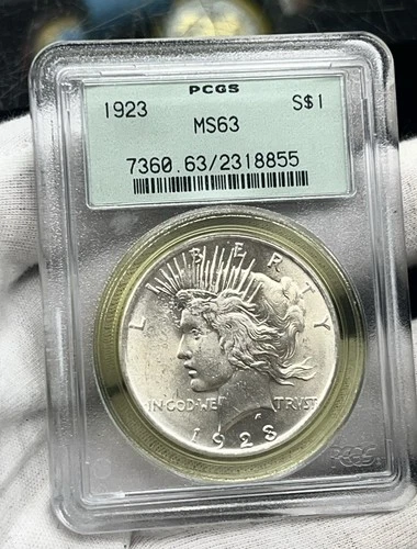 C205. 1923 Peace Dollar | PCGS MS63 | Old Green Label