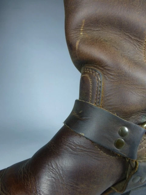 FRYE Arnés Cuero Western Moto Moto Moto Botas de Motociclista Mujer 8M Color Humo Hecho en EE. UU. Foto 4 de 4