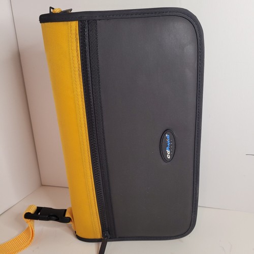 CD Projects Sport 72 CD/DVD Discs Sleeves Pocket Tote Case Yellow And Black