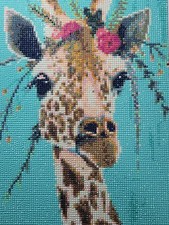 Finished Diamond Art   Giraffe with Unique Expression   30x40cm