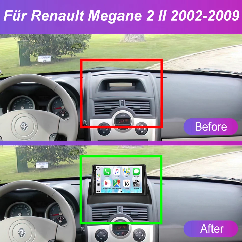 2+64GB Für Renault Megane 2 II 2002-2009 CarPlay Android 13 Autoradio GPS DAB+ - Bild 2 von 4