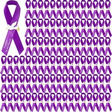 100 Dove Memorial Ribbons with Safety Pins for Funeral Remembrance Purple 