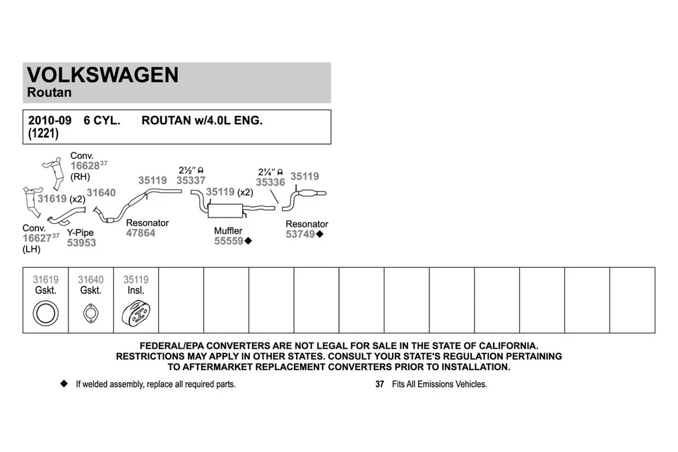 For Dodge Grand Caravan 08-10 Exhaust Muffler and Pipe Assembly Quiet-Flow Foto 3 de 4