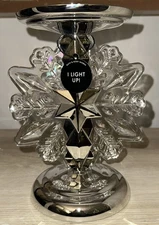 New! Bath & Body Works SNOWFLAKE Light-up 3-Wick Pedestal Candle Holder 2025