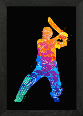 Batsman spielt Cricket Gerahmtes Wandbild Poster Leinwanddruck Bild