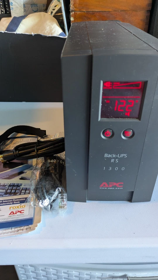 APC Back-UPS RS 1300 8 Outlet Power Supply W/ Battery Cables - No Batteries - Image 3 of 4