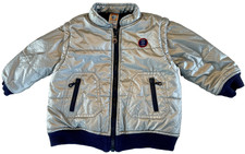 VTG 2002 GYMBOREE Snow Time Fleece Lined Convertible Vest Jacket 12-18M Silver