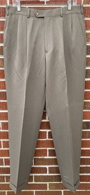 NWT NATURAL ISSUE EXECUTIVE CLASSICS MEN'S PANTS PLEATED CUFFED 34 x 32