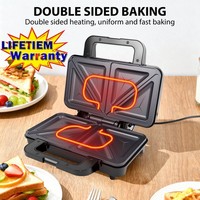 Deep Fill 1500W Sandwich Toaster Toastie Maker Non Stick Stainless Steel Pan