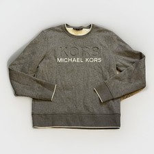 Michael Kors Embossed Logo Gray Crewneck Pullover Sweatshirt Men  s Medium