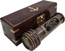 Vintage Brass Kaleidoscope With Case Antique Maritime Collectible Children Gift