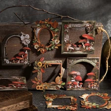 10 Ornate Framework Stickers for DIY Scrapbook Journal Diary Card Embellishment