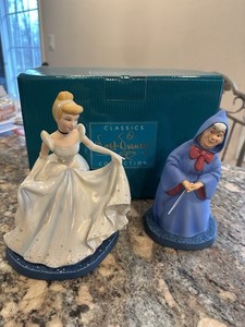 WDCC Cinderella and Fairy Godmother / A Magical Transformation Signed Figurines