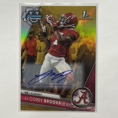2023 Bowman U. Chrome #4 Ja'Corey Brooks 1st Bowman True Gold Auto # d /50 RC