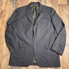 Vintage Brooks Brothers Plaid Wool Blazer Jacket Sport Coat Mens 42R Gray