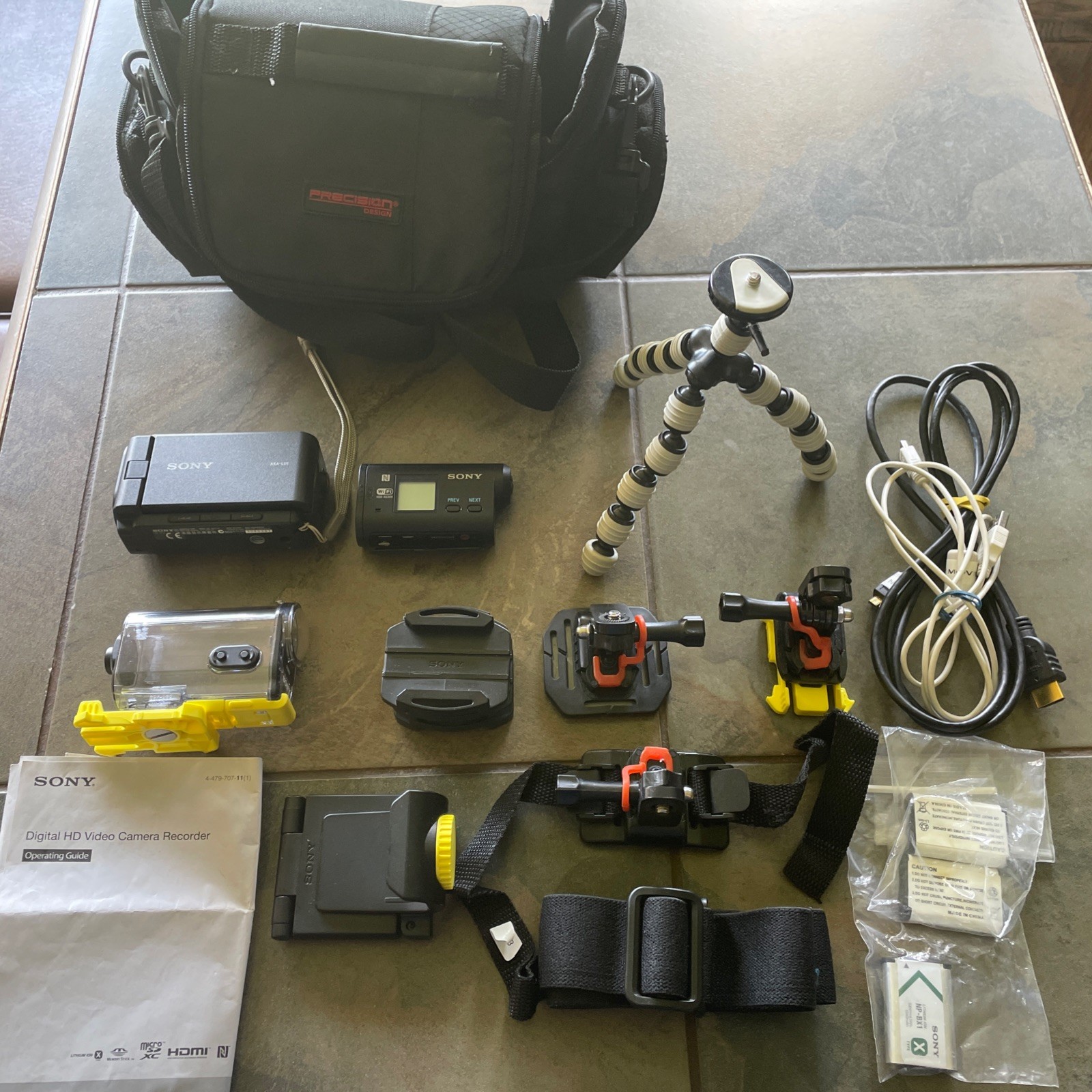 Sony HDR-AS30V Action Cam With Accessories Untested Missing Power Cord-image