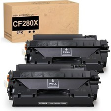 2 PCS CF280X High Toner Cartridge for HP 80A 80X CF280A CF280X Black