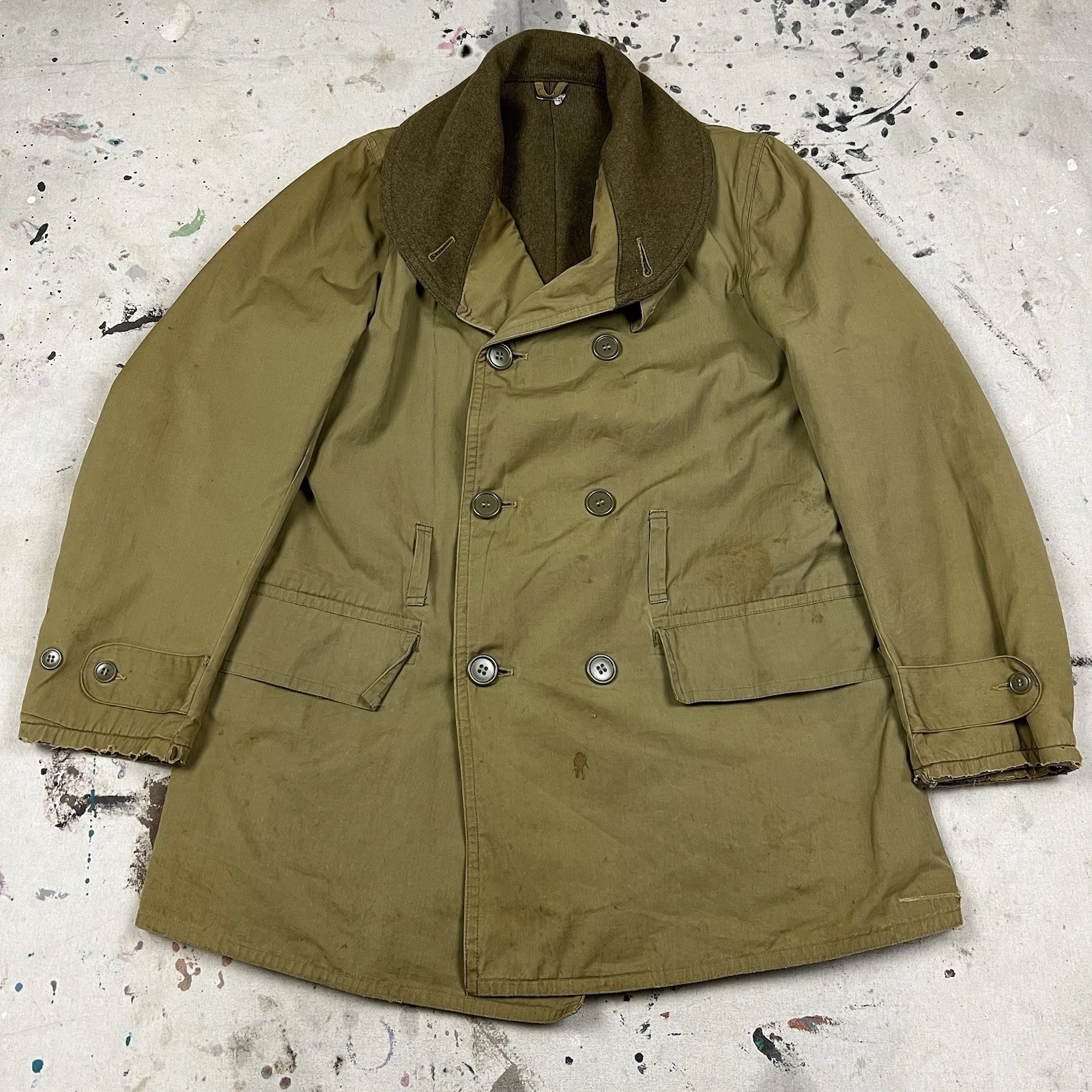 Vintage 40s WW2 Jeep Coat Mackinaw Jacket M1938 Size 36 Barnstormer Military image 1