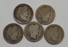 1906 Barber Dime Silver Lot of 5 Coins 10C Variety Circulated Uncertified