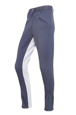 Ladies Jodhpurs Jodhpur Horse Riding Self Seat Stretchy Black/Grey