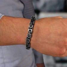 Chunky Byzantine Bracelet Stainless Steel 8mm Braided Link Men Jewelry