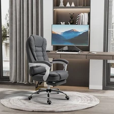 Ergonomic Office Chair with Retractable Footrest Height Adjustable with Armrests